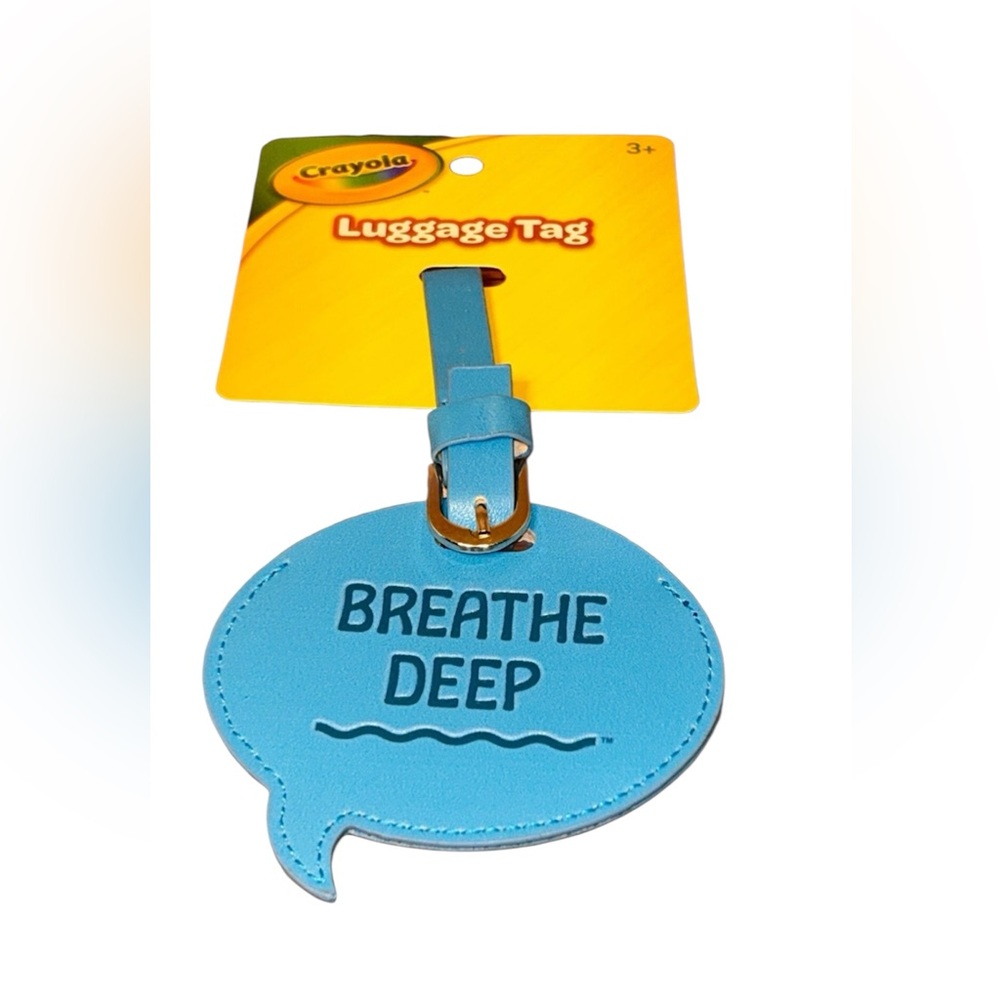 Crayola Blue 'Breathe Deep' Luggage Tag